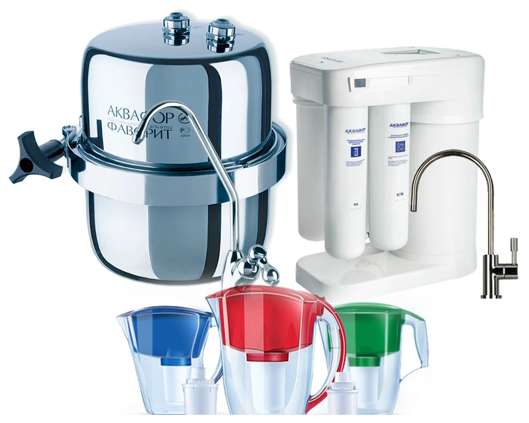 Các dòng sản phẩm Aquaphor: máy lọc vỏ thép không gỉ, bộ lọc Morion và bình lọc nước